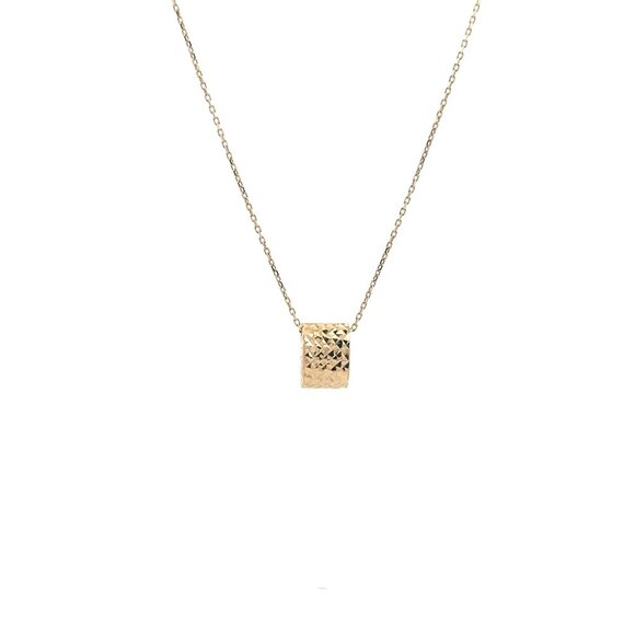Unbranded Jewelry - 18K Gold Necklace Chain 16.50" with Rectangle Pendant 1.74grams